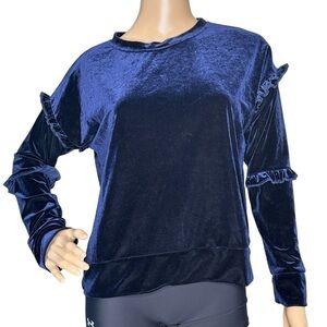 Cotton Emporium velvet ruffle top, NWT, Large